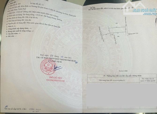 Bán đất 119m2 Mặt tiền đường Phạm Thuận Duật, KQH Hương Sơ, TP Huế, đường rộng 19,5m - 10