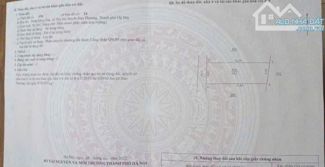 BÁN ĐẤT THỌ AN - ĐAN PHƯỢNG - HÀ NỘI - 51m2 - ĐƯỜNG XE CÔNG TRÁNH - 1