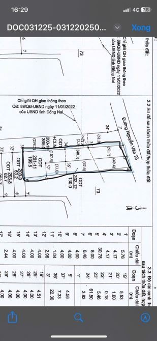 Mặt tiền đường Nguyễn Văn Tỏ, P. DT 329m, Ngay chợ sáng Cầu An Hoà - 1