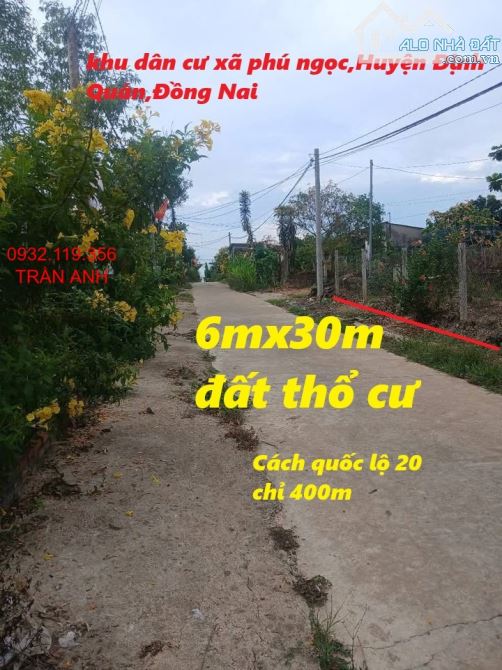 CÁCH QUỐC LỘ 20 400M LÔ ĐẤT NỀN SIÊU ĐẸP 180M2(6MX30M) THỔ CƯ CHỈ 650 TRIỆU - 1