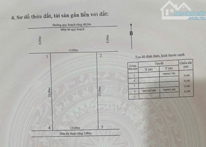 375m2 đất Lô 3D Lê Hồng Phong gần Khánh Hội - Ngang 15m - Đường 40m - 2