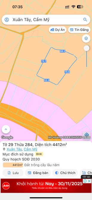BÁN 5.5 SÀO MT NHỰA ÂP 4 XUÂN TÂY CẨM MỸ ĐỒNG NAI, CÓ 100TC GIÁ CHI 4.25 TỈ - 3