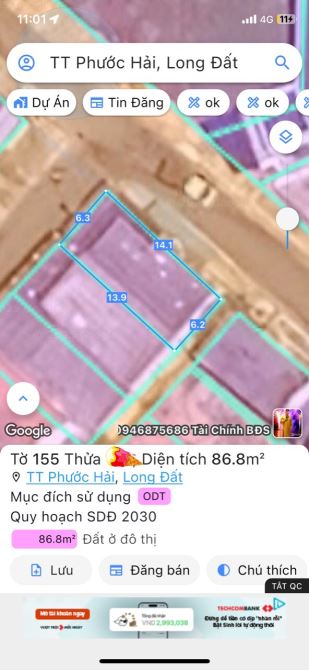 TDC PHƯỚC HẢI- góc 2 mặt tiền LÝ THƯỜNG KIỆT-trường sa Dt:86m2-6x14-full thổ cư, giá 3tyx