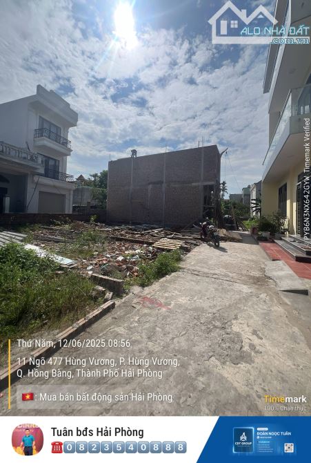 Nán đất gần 54m2 ngõ ô tô tại Hùng Vương, Hồng Bàng 1,35tỷ.