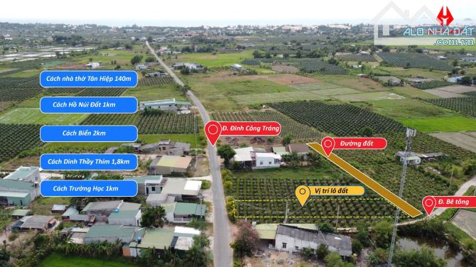 Bán Đất Siêu Đẹp Tại LaGi 578m2 có 111m2 Thổ Cư Gần Biển 3 Mặt Tiền Đường - 1