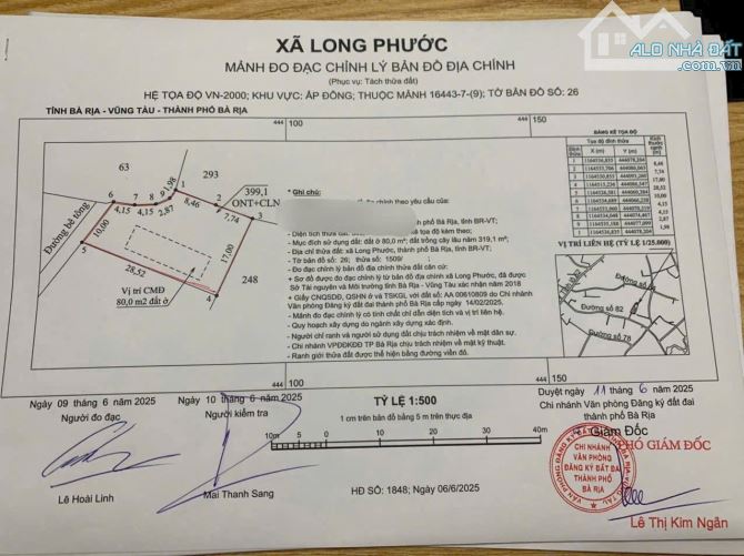 Cần bán 400m² đất mặt tiền đường nhựa, xã Long Phước, TP Bà Rịa giá 1.7 tỷ - 2