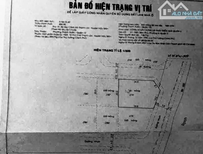QUẬN 12 - BÁN ĐẤT KHU BIỆT THỰ THẠNH XUÂN, LÔ GÓC DT 20*25m - 3