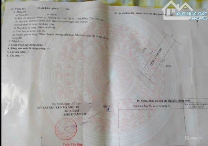 Nhà Cấp 4 Cần bán nhanh Căn nhà Hoà Lợi An Hoà Trảng Bàng 150m2 Sỏ hồng riêng 530triệu