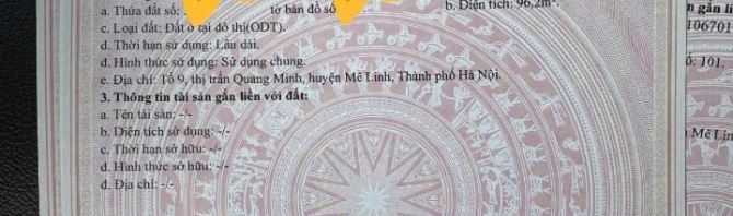 Bán đất-Quang Minh-Mê Linh-HN 📕Diện tích 96m=45tr/m - 1