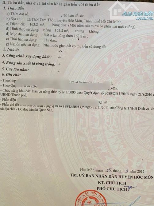 Bán lô đất thổ cư ngay sát chợ Hóc Môn. Cách chợ 800m, thuộc hẻm Bùi Thị Lùng, Giá 730TR - 3