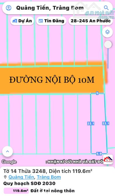 Bán 120m2 đất Quảng Tiến, gần chợ Trà Cổ  Quốc lộ 1A Trảng Bom Đồng Nai - 4