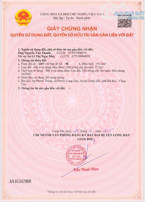 Bán 2 lô liền kề đường Nguyễn Huệ - xã Phước Long Thọ,Long Đất giá chỉ 950tr/lô - 4