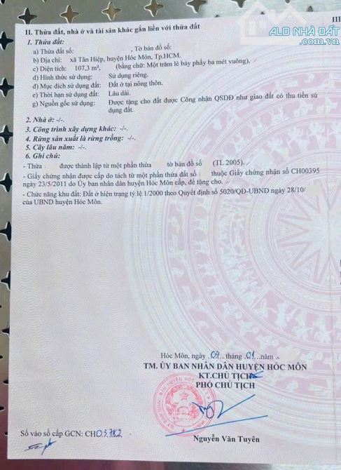 Con Cái dính vào cờ bạc Cần bán nhanh Căn nhà ở Đỗ Văn Dậy Tân Hiệp Hóc Môn 107m2 Sổ riêng - 1