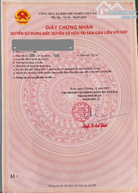 Bán đất 4x18.8m, KDC Mì Hòa Hợp p.Dĩ An kế chung cư Bcon, thổ cư 100% - 2