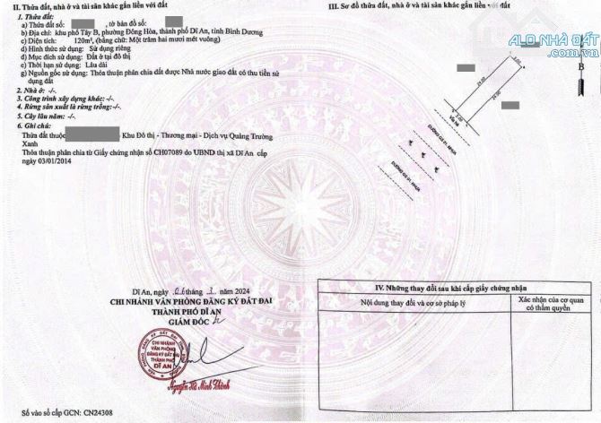 Đất mặt tiền đường Gs1, khu BigC Go, phường Đông Hòa, TP Dĩ An. 18,6 tỷ - 1