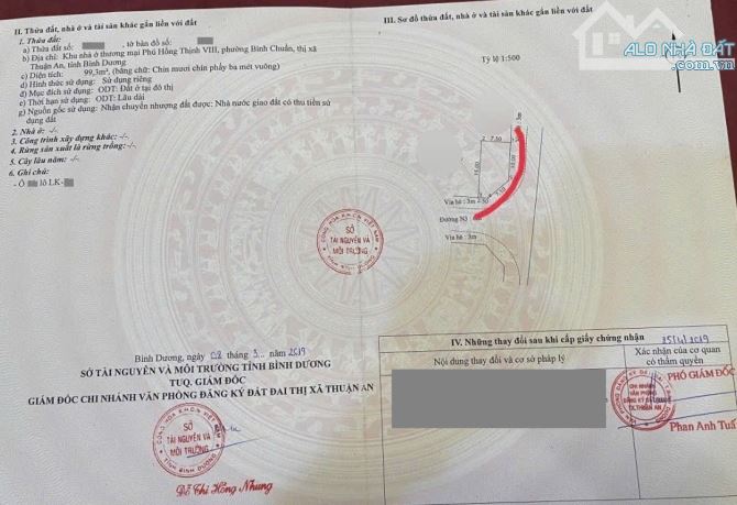 4ty050 TL 99,3m2 đất 2 mặt tiền, ngang 7,5m kinh doanh được cà phê, hàng ăn...p.Bình Chuẩn - 4