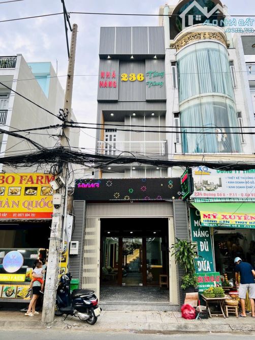 Bán MT đường số 8 f11 hơn 10tỷ hợp đồng thuê 50tr/th 4 lầu