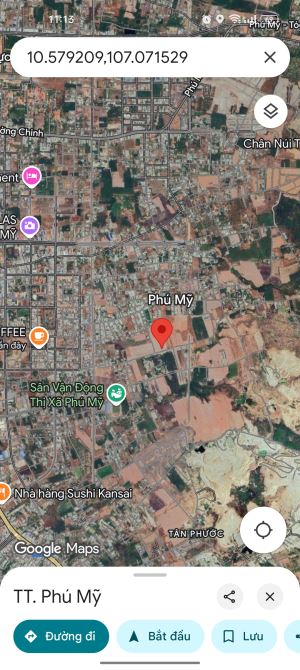 1ha 4200 thổ cư, đường nguyễn huệ - tp.phú mỹ
