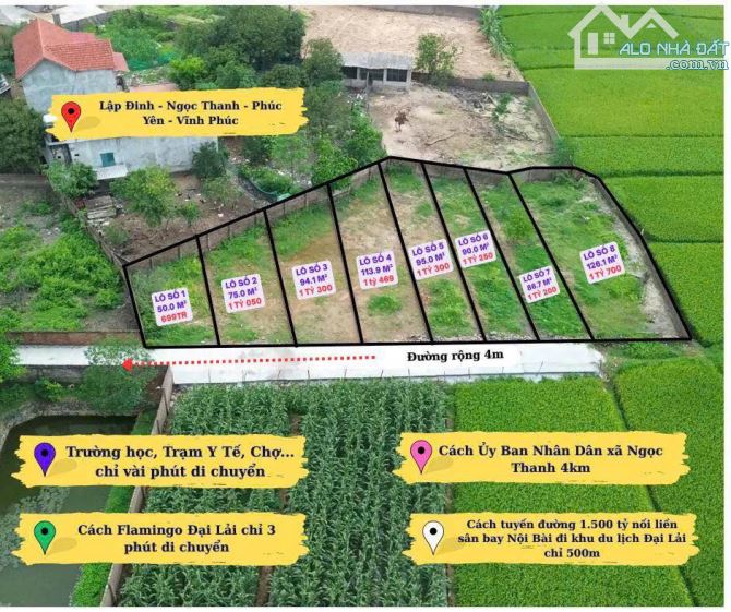 Mở bán đất F0 tại Ngọc Thanh, Phúc Yên, chỉ từ 700 triệu, 50 - 113 m2, bao sang sổ