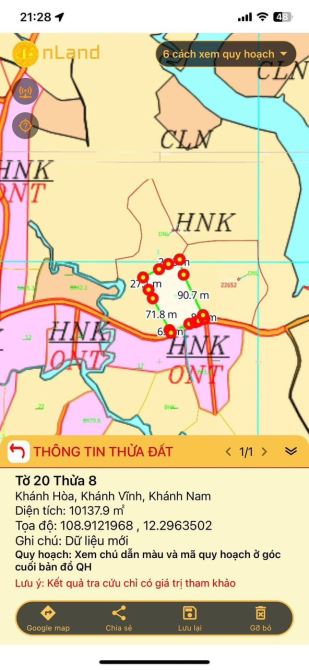 Bán đất đẹp thôn Hòn dù , xã Khánh Nam , Huyện Khánh Vĩnh Diện tích: 1,1 hecta ( ngang 80m - 4