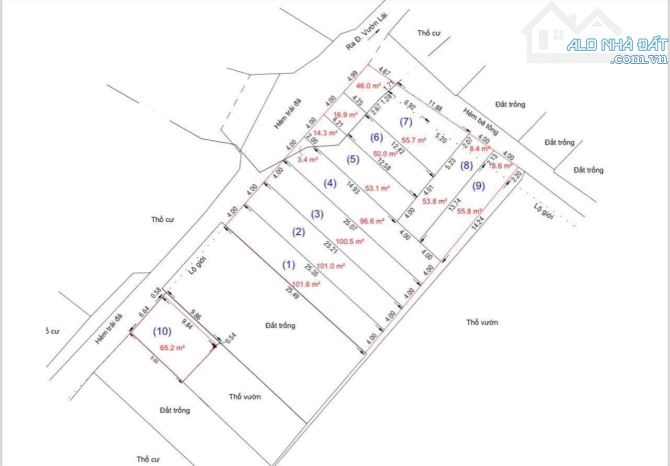 Bán nền đất hẻm 224 Vườn Lài  An Phú Đông 68m2 sổ riêng công chứng ngay giá đầu tư
