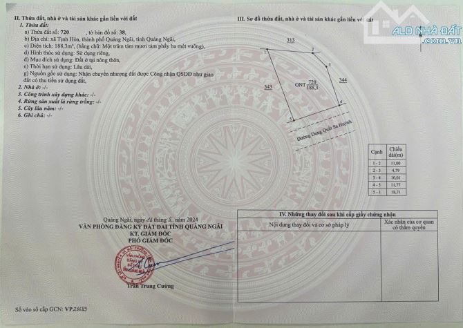 ĐẤT MẶT TIỀN QL24B TỊNH HÒA – GIÁ CHỈ 10.5 TRIỆU/M² – LÔ GÓC FULL THỔ CƯ-THUẬN TIỆN KD - 1