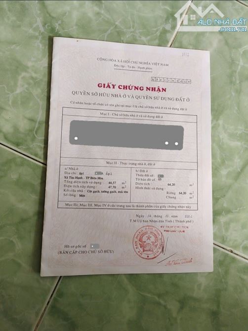 Bán nhà cấp 4 (4.5x13.7m), hẻm Bùi Hữu Nghĩa p.Tân Hạnh, thổ cư 100% - 2