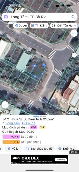 Anh chị cần tìm lô ngợp thì liên hệ lô này nha, góc 2 MT dự Án Hưng Việt, TP Bà Rịa - 3
