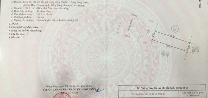 Mrs Tâm Bán đất Phân lô Đống Chuối, Hùng Vương, Hồng Bàng, Hải Phòng. 100m2- 5,1 tỷ HOT - 4