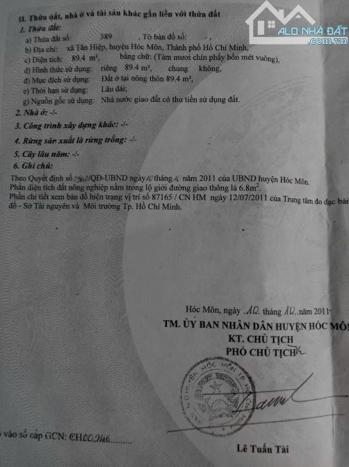 Cần tiền trả nợ nên bán lại căn nhà 1 trệt 1 lầu ở Xã Tân Hiệp - Hóc Môn giá 835 triệu. - 7