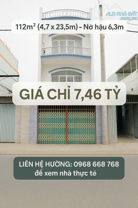 Bán Nhà Trung Mỹ Tây Q12 -112 M2  - 4Tầng - Mặt Tiền Đường 7m-  Chỉ 7,46 Tỷ.