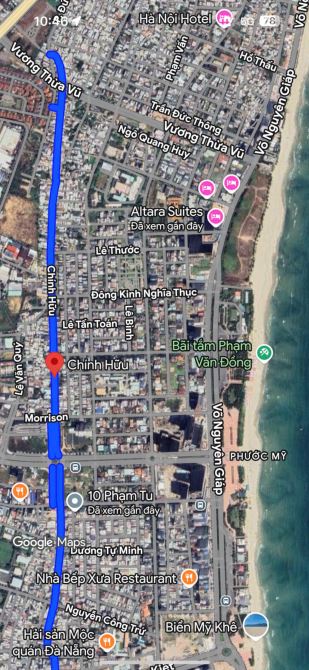 BÁN ĐẤT LÔ GÓC 2 MẶT TIỀN ĐƯỜNG CHÍNH HỮU - NGAY TRỤC THÔNG RA BÃI TẮM PHẠM VĂN ĐỒNG