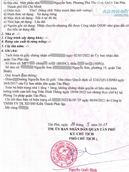 55m2 NGUYỄN SƠN, HXH 5M, 5X11, 4TY1