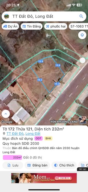 MẶT TIỀN ĐƯỜNG TẠ VĂN SÁU CHUNG TÂM THỊ TRẤN ĐẤT ĐỎ BRVT:   Dt 232 m 14 m mặt tiền sâu 19