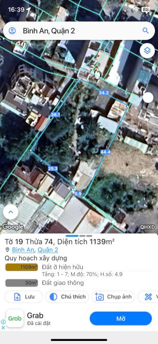 Bán gấp đất mặt tiền gần Trần não P. An khánh TP Thủ Đức DT44x30m, H+6Tầng Gía 100tr/m2 - 1