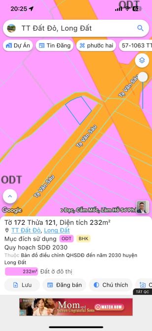 MẶT TIỀN ĐƯỜNG TẠ VĂN SÁU CHUNG TÂM THỊ TRẤN ĐẤT ĐỎ BRVT:   Dt 232 m 14 m mặt tiền sâu 19 - 1