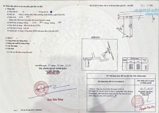 Bán đất 28 m2 thổ cư đường Mậu Thân gần chợ Xuân Khánh - 5