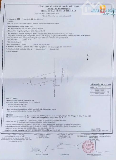 2ty4 TL 54,5m2 lô 2 lô đất cách đường Bùi Thị Xuân 100m p.Tân Bình Tp.Dĩ An - 5