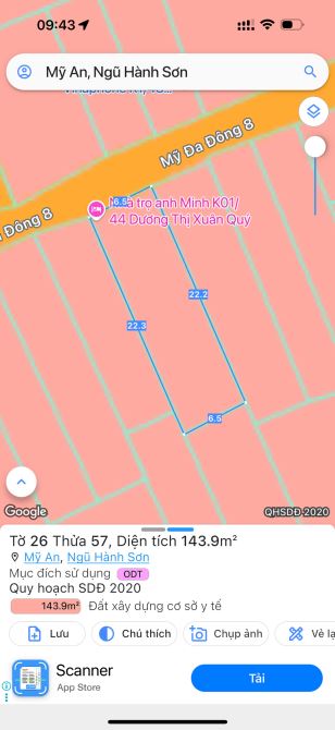 🏡 BÁN LÔ ĐẤT ĐẸP MỸ ĐA ĐÔNG – MỸ AN – NGŨ HÀNH SƠN 📍 Kiệt ô tô 8m