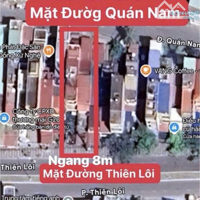 240m2 ngang 8m đất thông 2 mặt đường to Thiên Lôi, Quán Nam - 18,9 tỷ thoả thuận
