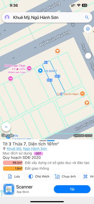 Bán đất mặt tiền đường Hồ Xuân Hương, Khuê Mỹ, Ngũ Hành Sơn, Đà Nẵng, 200m2, giá chỉ 43 tỷ