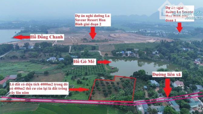 BÁN GẤP LÔ ĐẤT CÓ DT 4000m2 BÁM TRỤC CHÍNH LIÊN XÃ VIEW HỒ CỰC ĐẸP