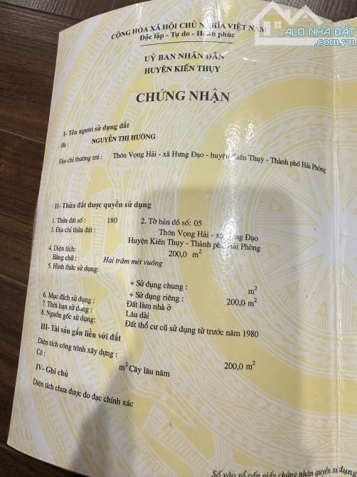 Lô góc nhà vườn 763m2 ngang 25m  tại Hưng Đạo,Dương Kinh đường trải nhựa rộng 6m giá rẻ. - 1