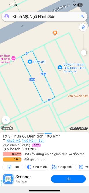 Bán đất mặt tiền đường Hồ Xuân Hương, Khuê Mỹ, Ngũ Hành Sơn, Đà Nẵng, 200m2, giá chỉ 43 tỷ - 1