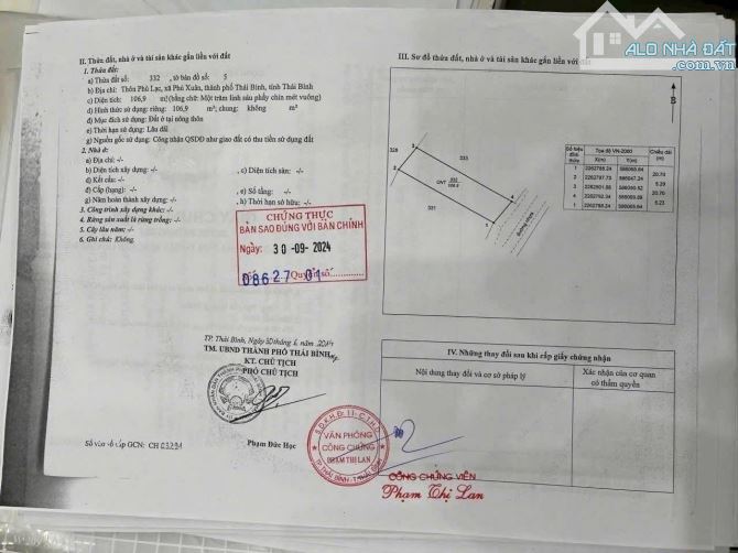BÁN ĐẤT MẶT ĐƯỜNG LIÊN XÃ ĐẠI PHÚ PHÚ XUÂN TP THÁI BÌNH - 3