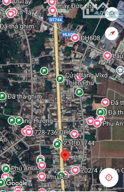 BÁN KHO 2MT DT744, PHÚ AN, TP.BẾN, DT:15x93, TC500M2, SHR, GIÁ 15 TỶ - 3