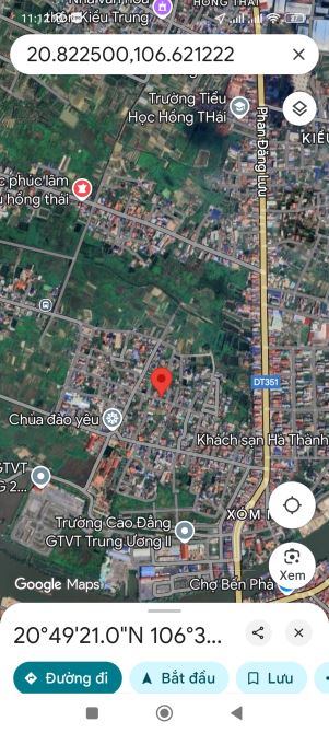 Lô đất 65m ngõ 4m ô tô ra vào thôn Đào Yêu An Dương
