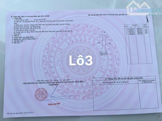 Bán đất đường Nguyễn Cụ 20m phường trung tâm thị xã Ninh Hoà chỉ từ 7,5tr/m - 7