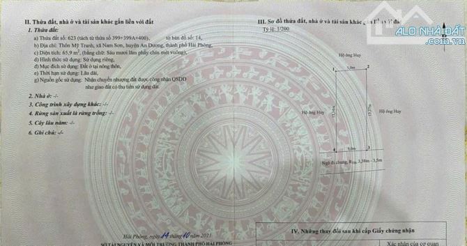 ☀️☀️Bán lô đất 66m Mỹ Tranh, Nam Sơn, An Dương, ngõ oto đỗ cửa giá chỉ hơn 1,33 tỷ