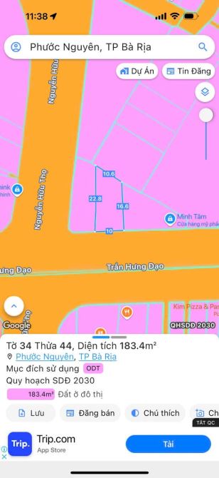 DT: 10x22 Giá 13tỷ500 Đường Trần Hưng Đạo, Thành phố Bà Rịa